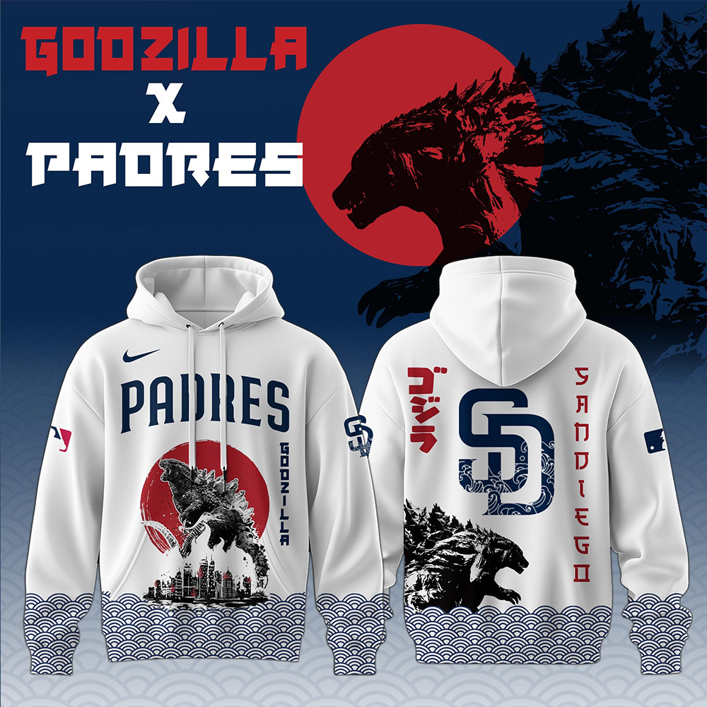 Godzilla x San Diego Padres 2025 Japan Edition Hoodie Baseball Lover Gift Ideas