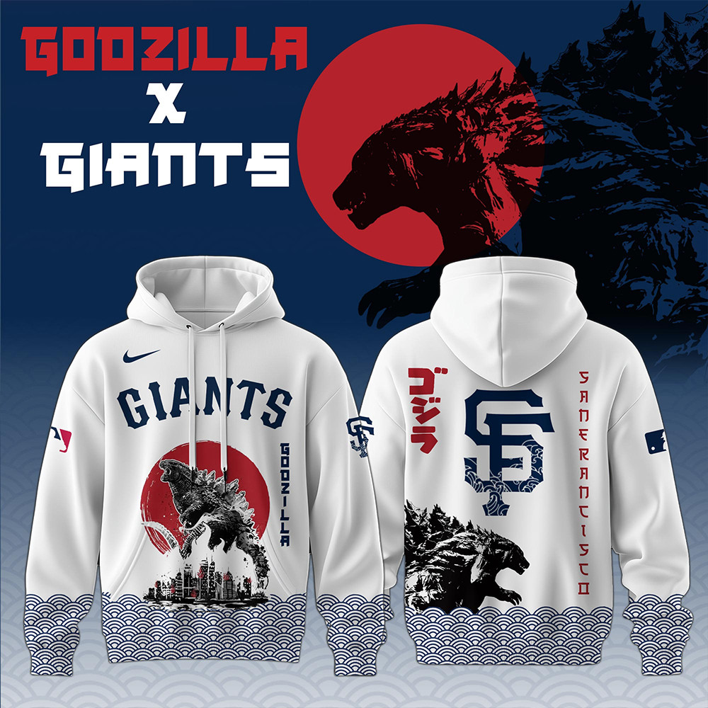 Godzilla x San Francisco Giants 2025 Japan Edition Hoodie Presents For Baseball Lovers