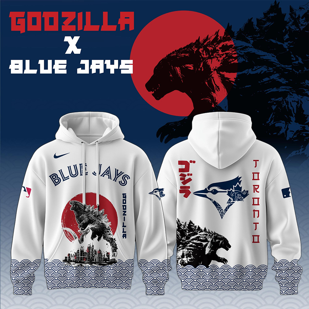 Godzilla x Toronto Blue Jays 2025 Japan Edition Hoodie