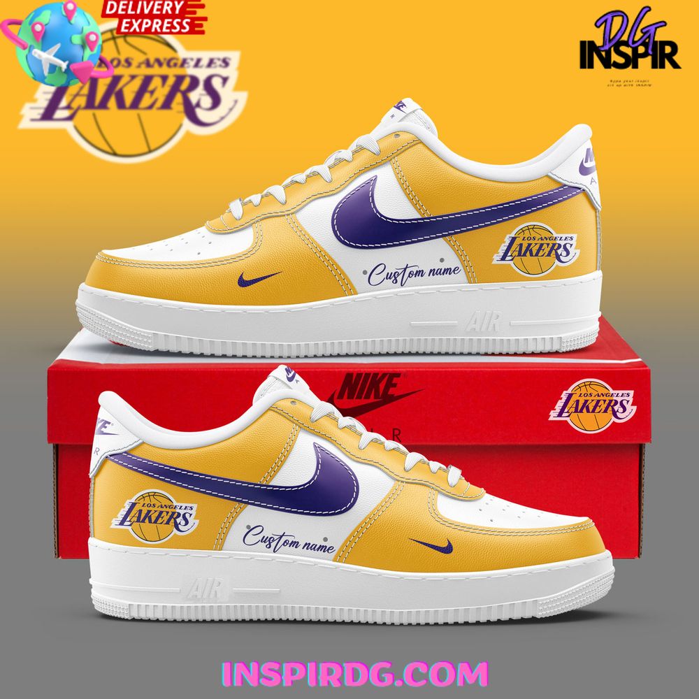 Golden Los Angeles Lakers Custom Air Force 1