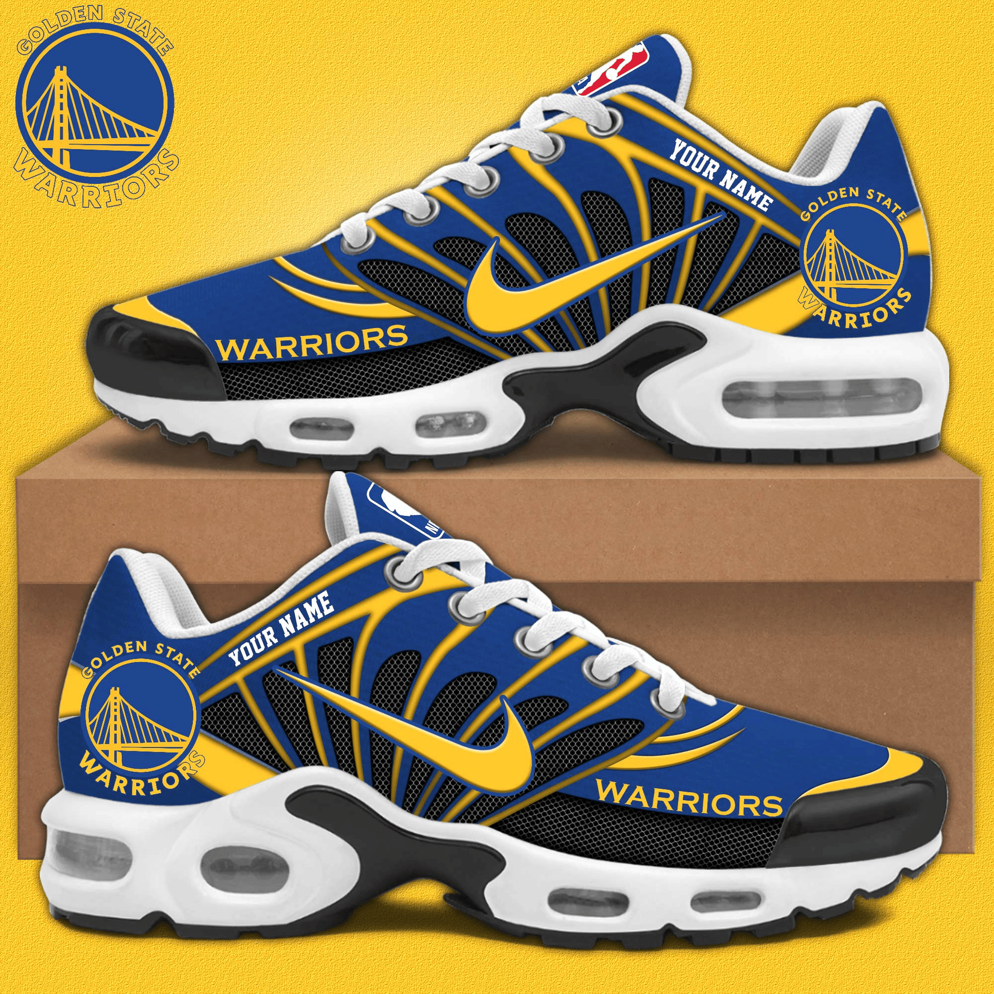 Golden State Warriors Air Max Plus Shoes Sneakers For Men And Women