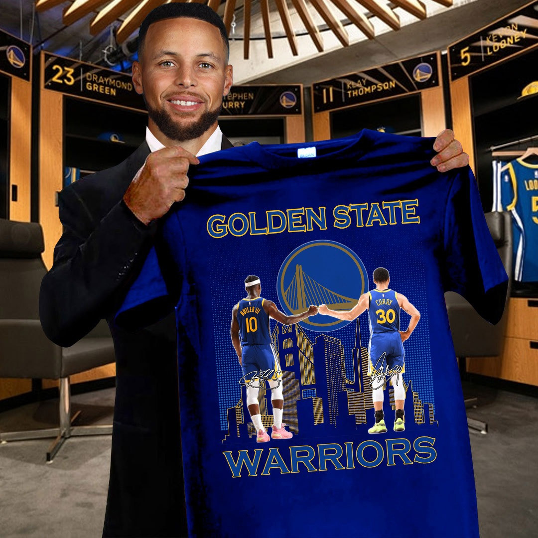 Golden State Warriors T-Shirt Jimmy Butler And Stephen Curry Basketball Oregontrailrvpk Shirt