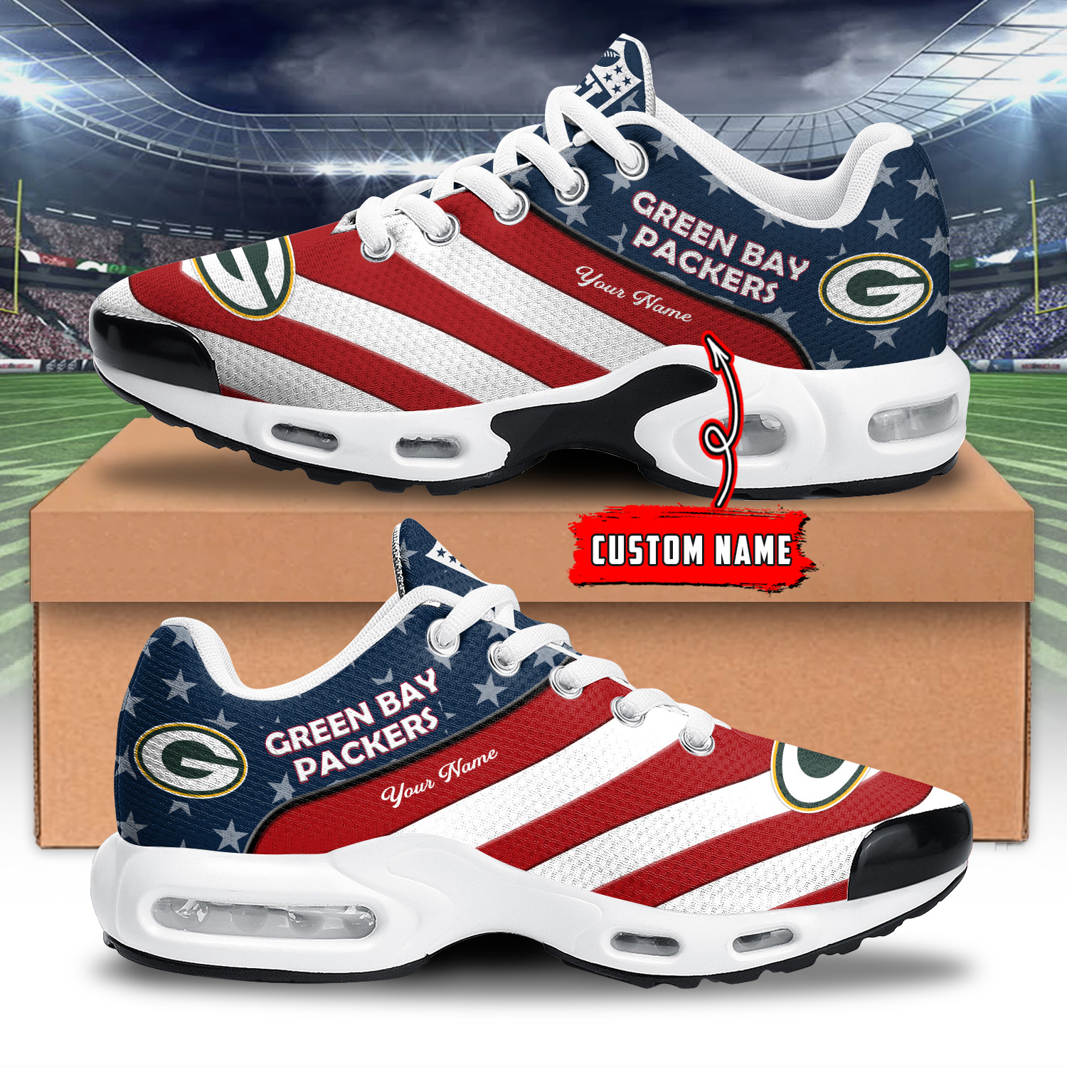 Green Bay Packers Air Max Plus Shoes Sneakers For Men And Women