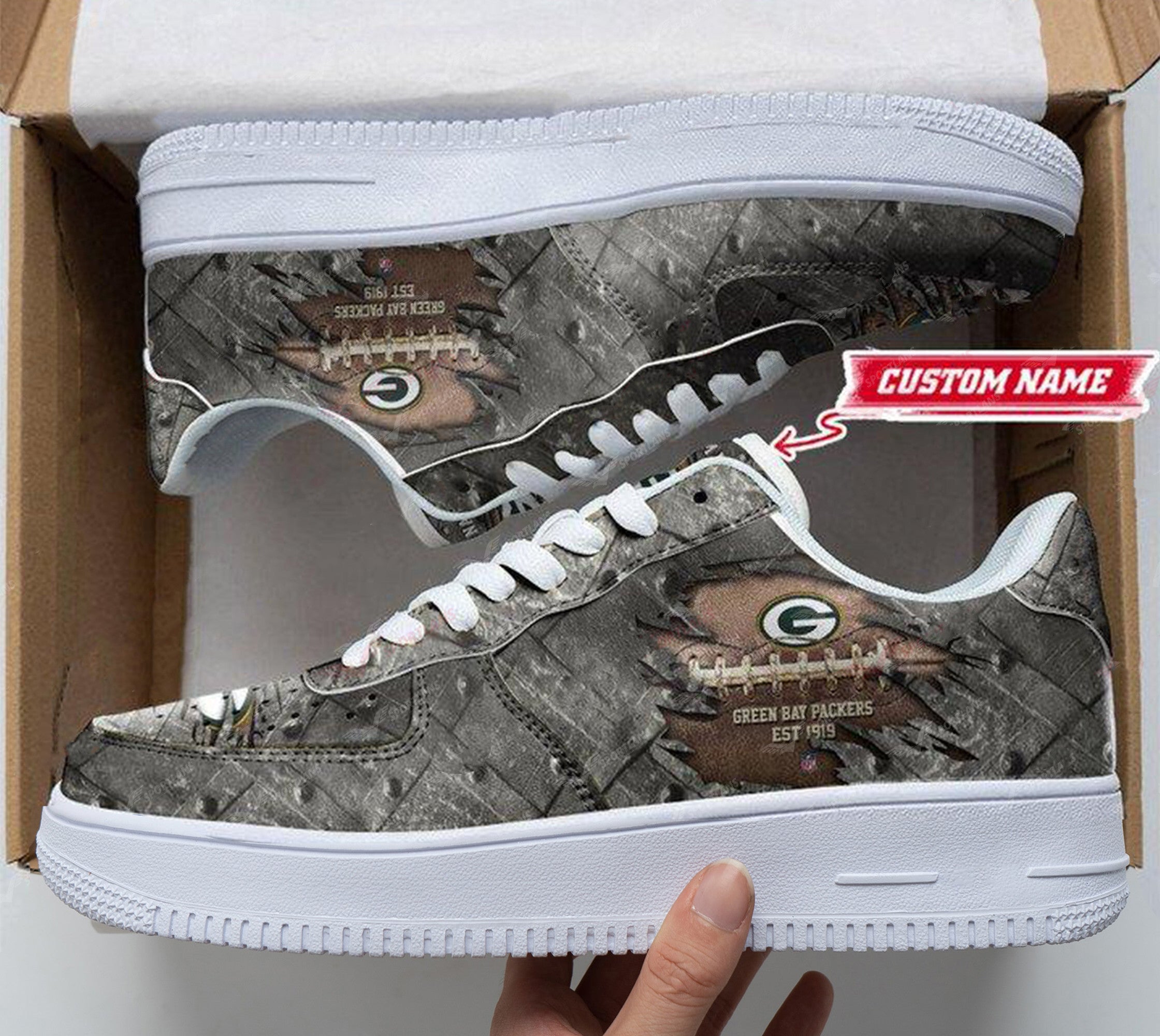 Green Bay Packers NFL Air Low-Top Sneakers Shoes For Men And Women