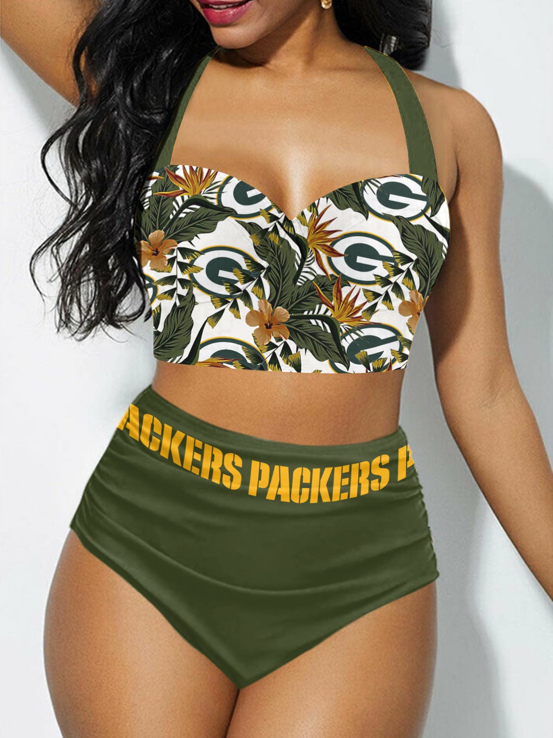 Green Bay Packers Sexy Print Bikini Swimsuit St9445