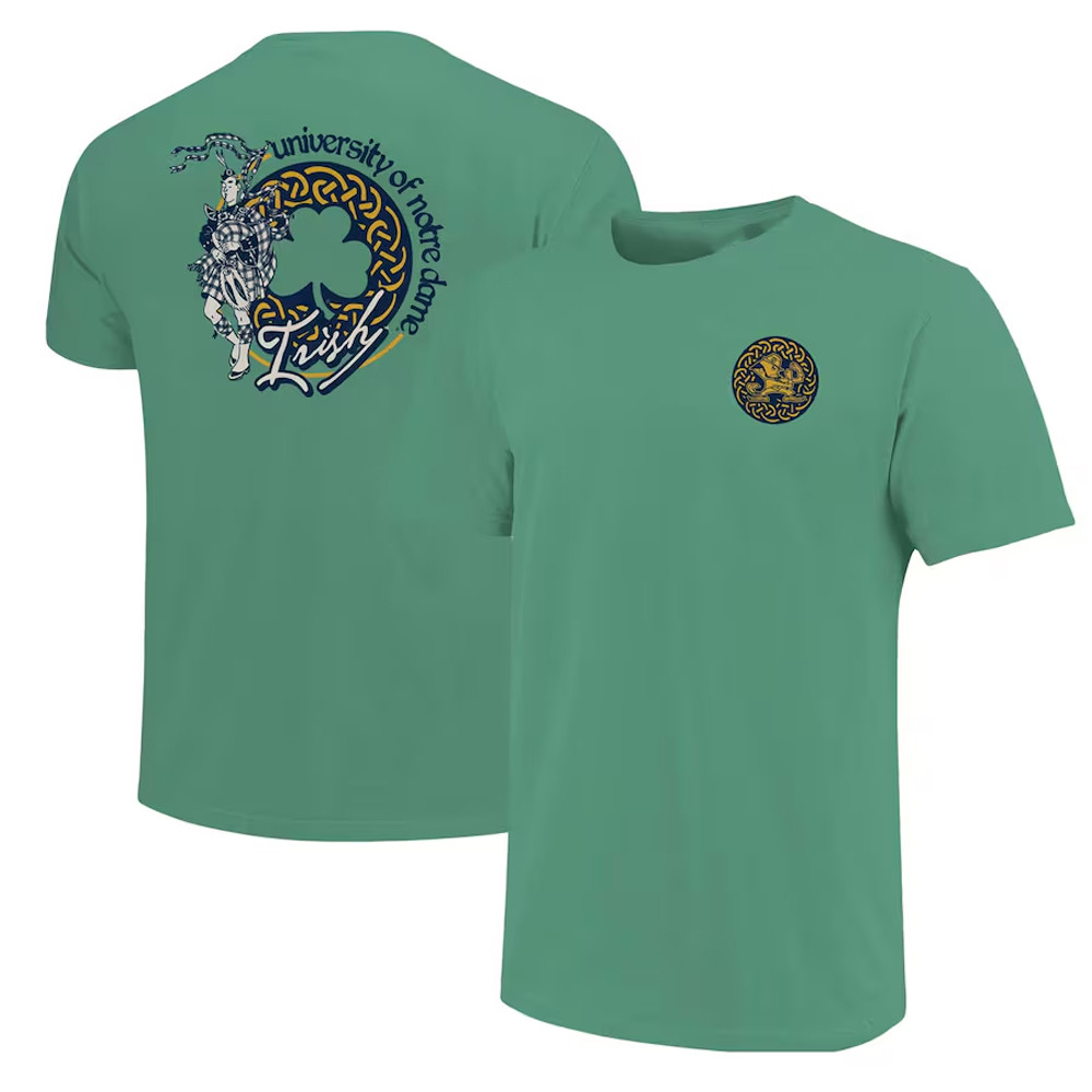 Green Notre Dame Fighting Irish Hyper Local Celtic Knot Bagpipes T-Shirt Oregontrailrvpk Shirt
