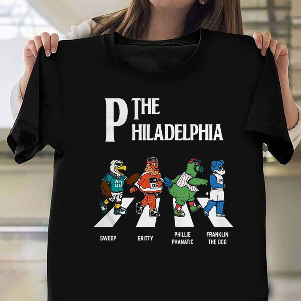 Gritty T-Shirt The Philadelphia Team Swoop Gritty Phillie Phanatic Franklin The Dog Road Shirt Oregontrailrvpk Shirt