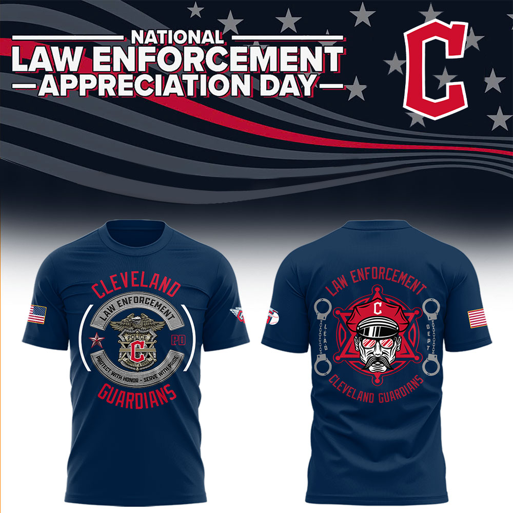 Guardians X Law Enforcement Appreciation Day 2025 T-Shirt For Baseball Players Oregontrailrvpk Shirt