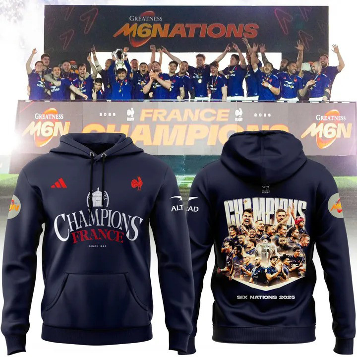 Guinness Six Nations 2025 France Champions Hoodie Unique