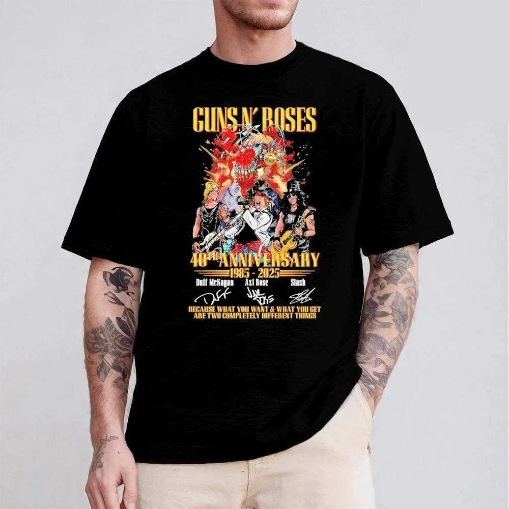 Gun N' Roses 40th Anniversary 1985-2025 T-Shirt Best Oregontrailrvpk Shirt
