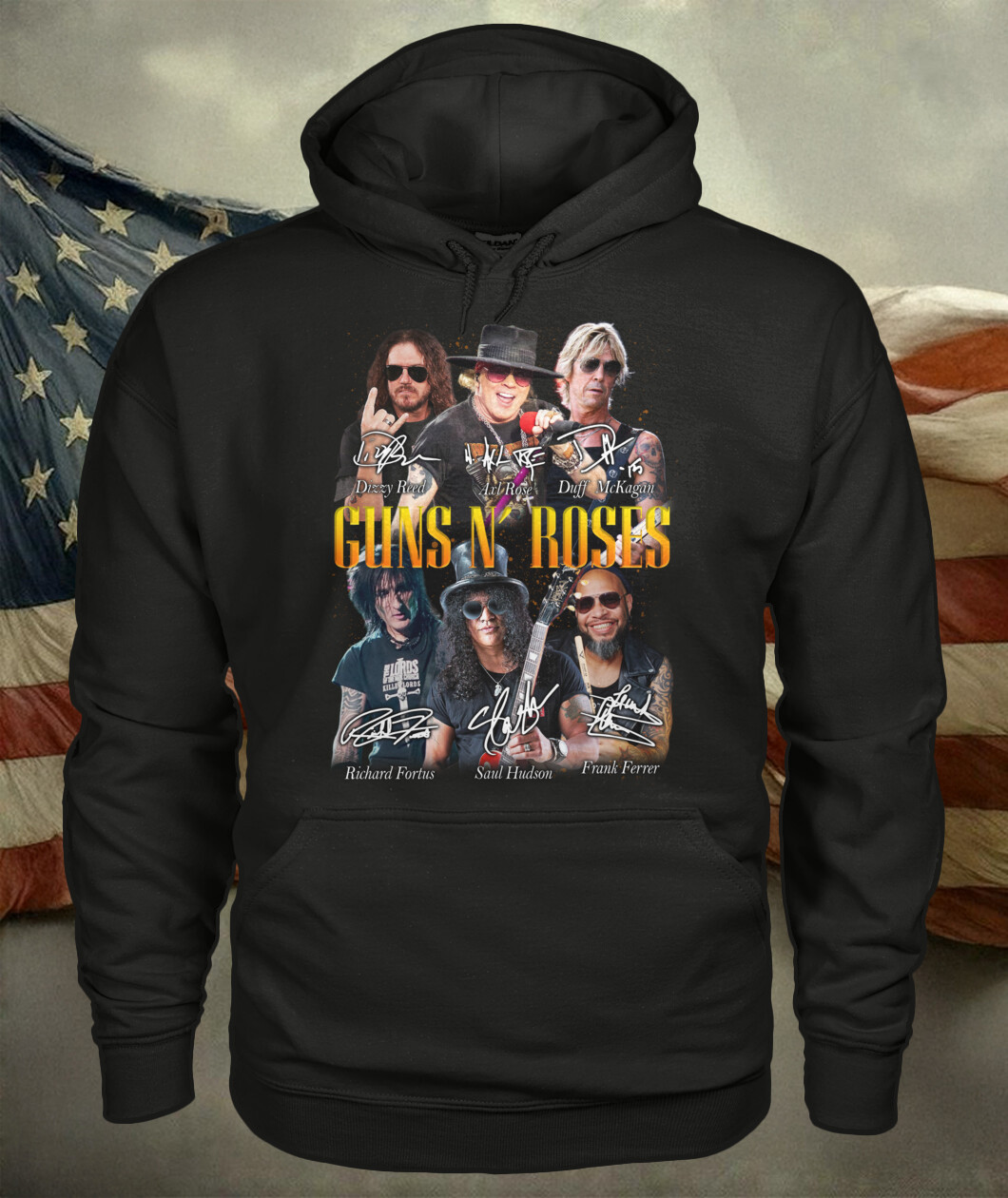 Guns N Roses Happy 40Th Anniversary Hoodie Gifts For Rock Band Fans