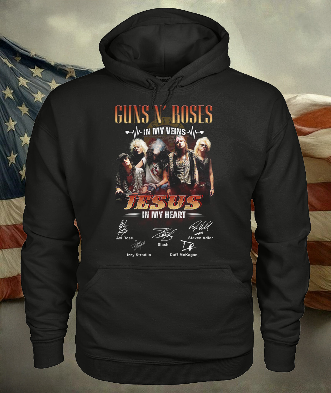 Guns N Roses In My Veins 40th Anniversary Hoodie Rock Band