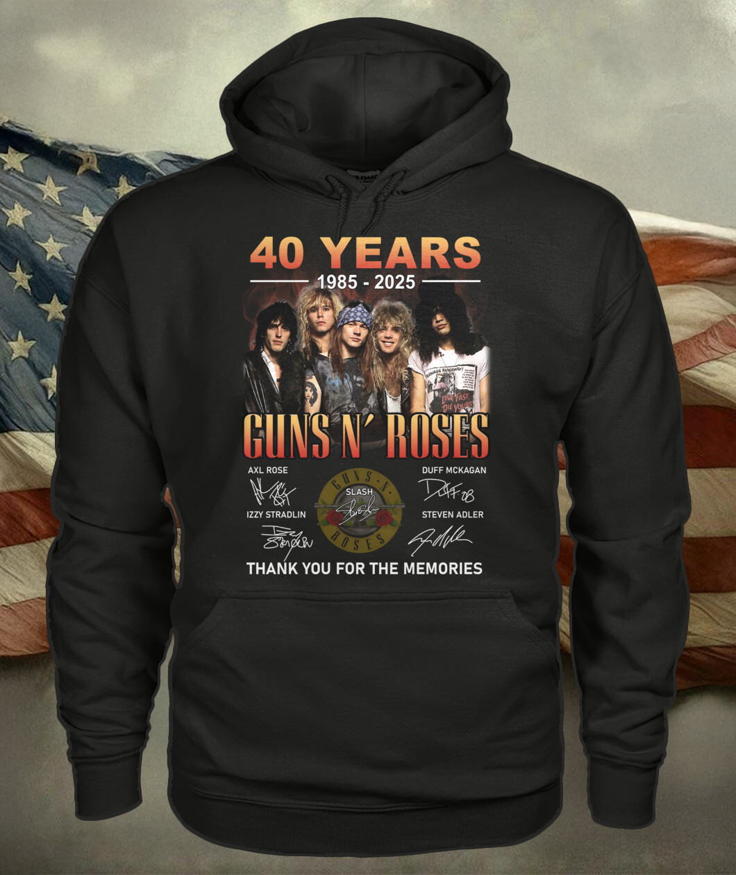 Guns N Roses Thank You For The Memories 40th Anniversary Hoodie Music Lovers Gifts
