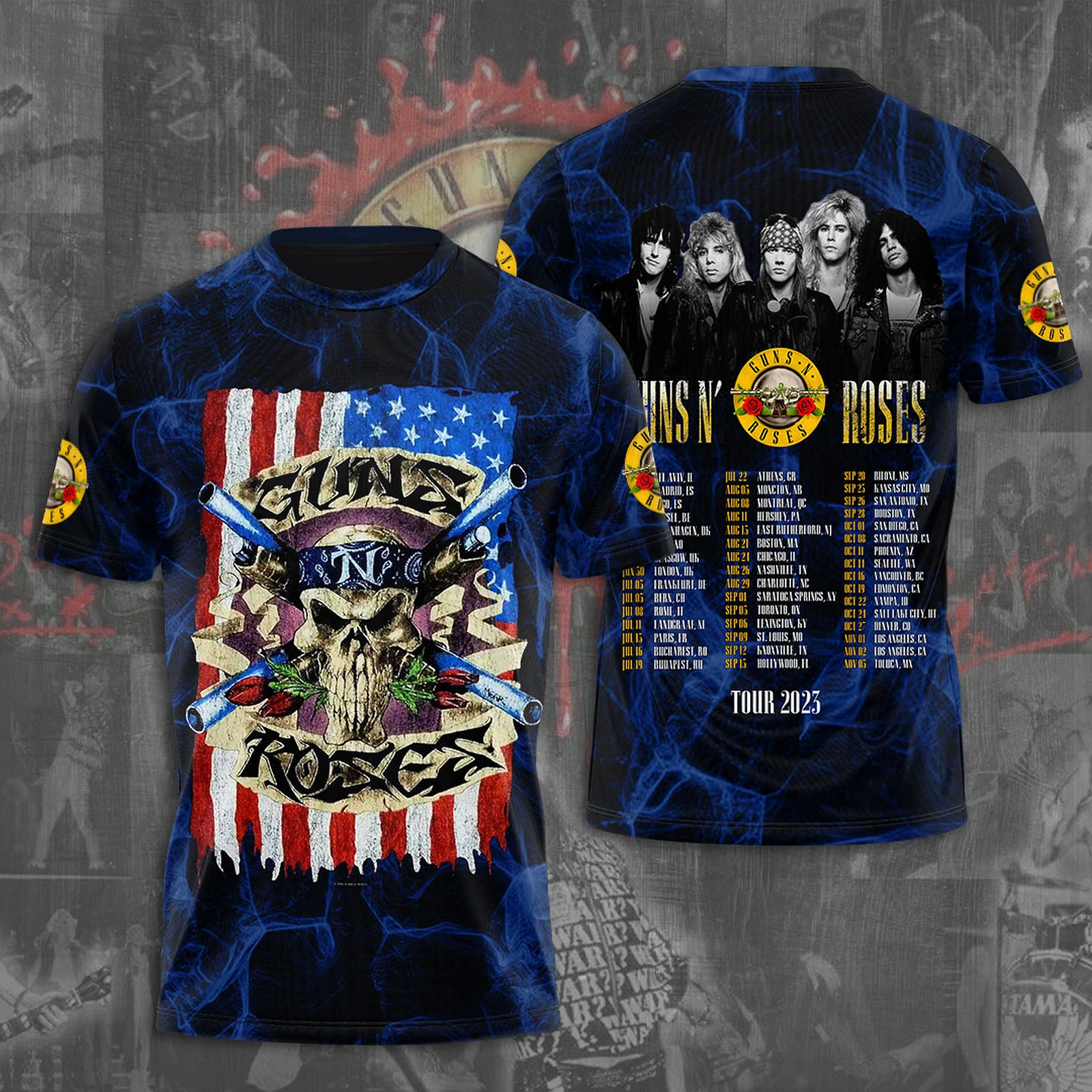 Guns N Roses Tour 2025 3D T-Shirt Oregontrailrvpk Shirt