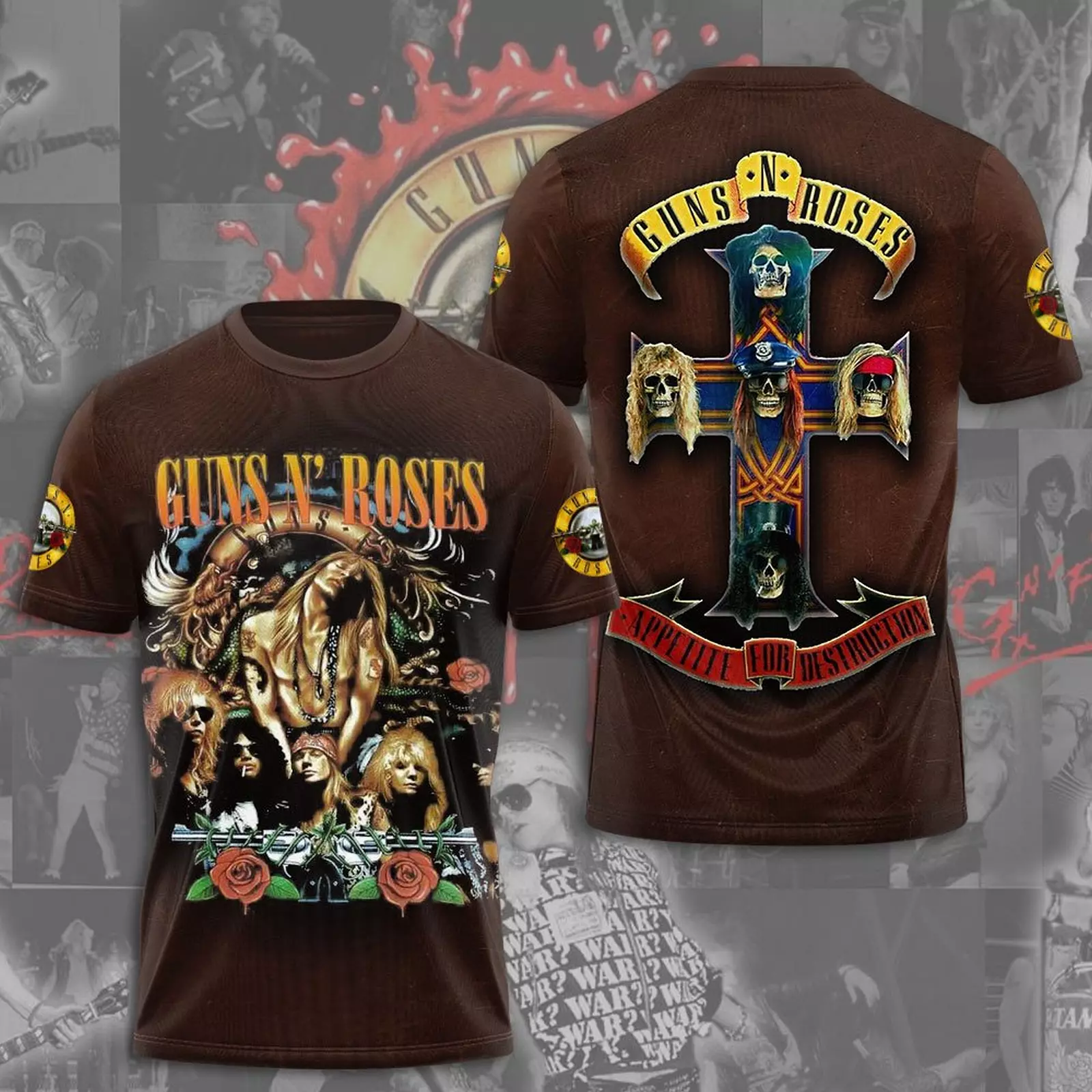 Guns N Roses Tour 2025 3D T-Shirt Ver 1 Oregontrailrvpk Shirt