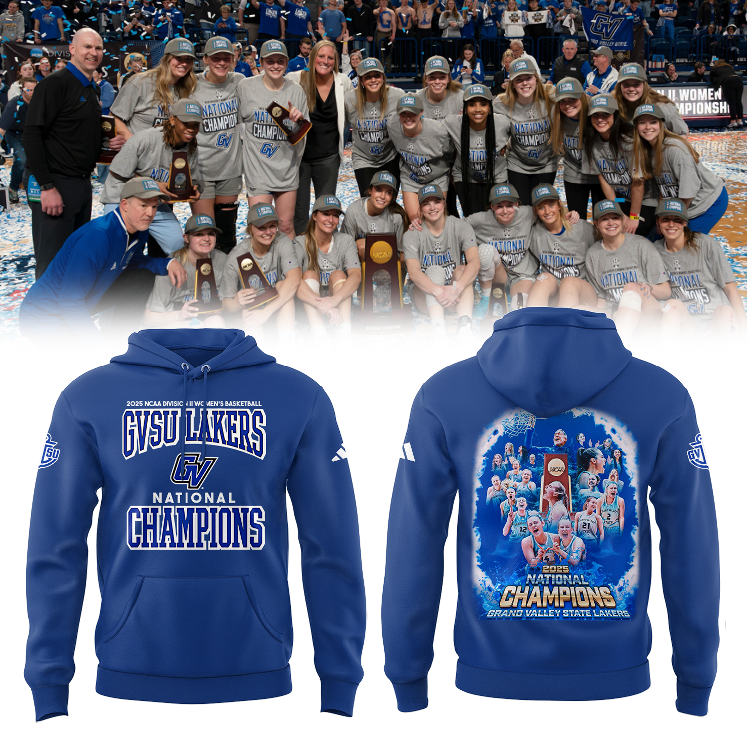 GVSU Women's Basketball x National Champions Hoodie Great Gifts For Basketball Players