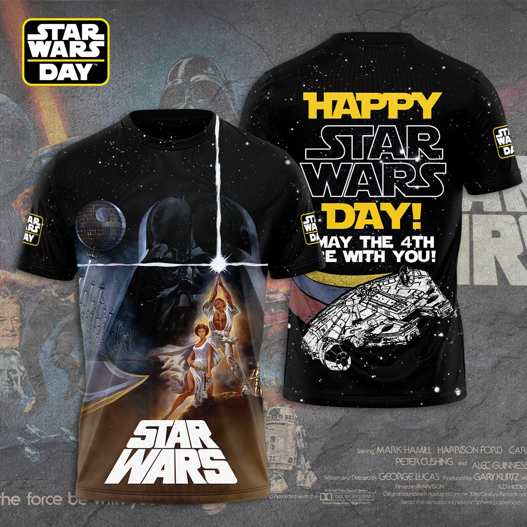 Happy Star Wars Day May The 4Th Be With You 3D T-Shirt Movie Oregontrailrvpk Shirt