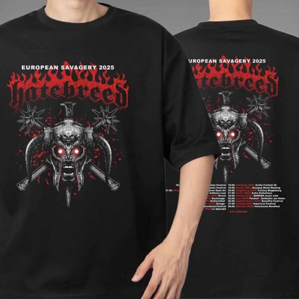Hatebreed Merch For European Savagery Tour Dates June 2025 T-Shirt Oregontrailrvpk Shirt