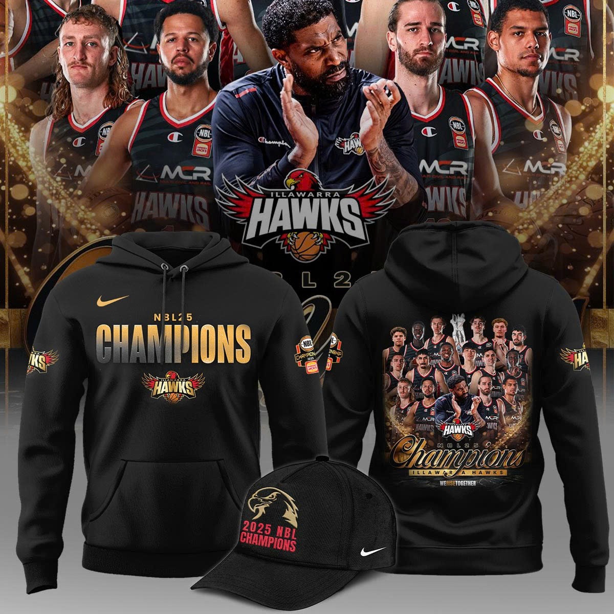 Hawks Basketball National Champions25 Black Hoodie Gifts For Basketball Teammates