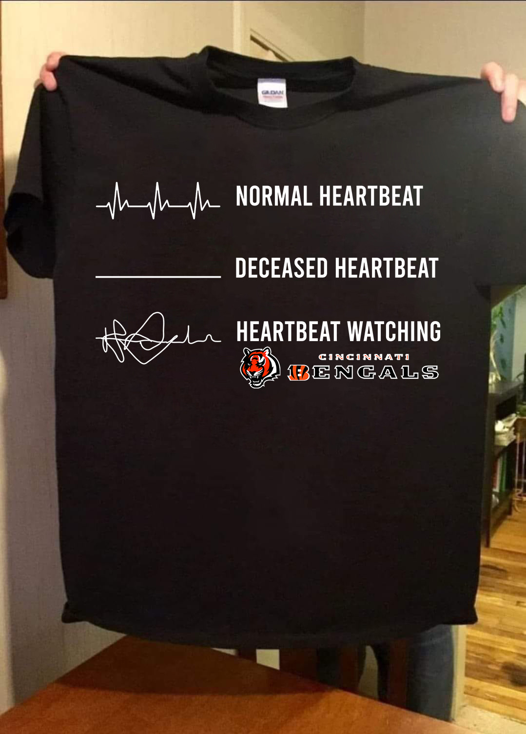 Heartbeat Watching Cincinnati Bengals T-Shirt Gift Ideas For Football Lovers Oregontrailrvpk Shirt
