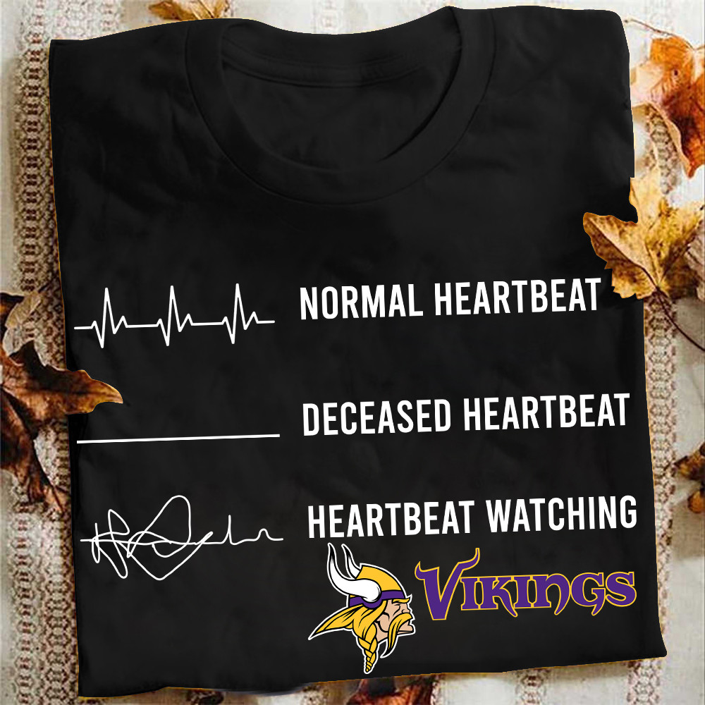 Heartbeat Watching Minnesota Vikings T-Shirt Gift Ideas For Football Lovers Oregontrailrvpk Shirt