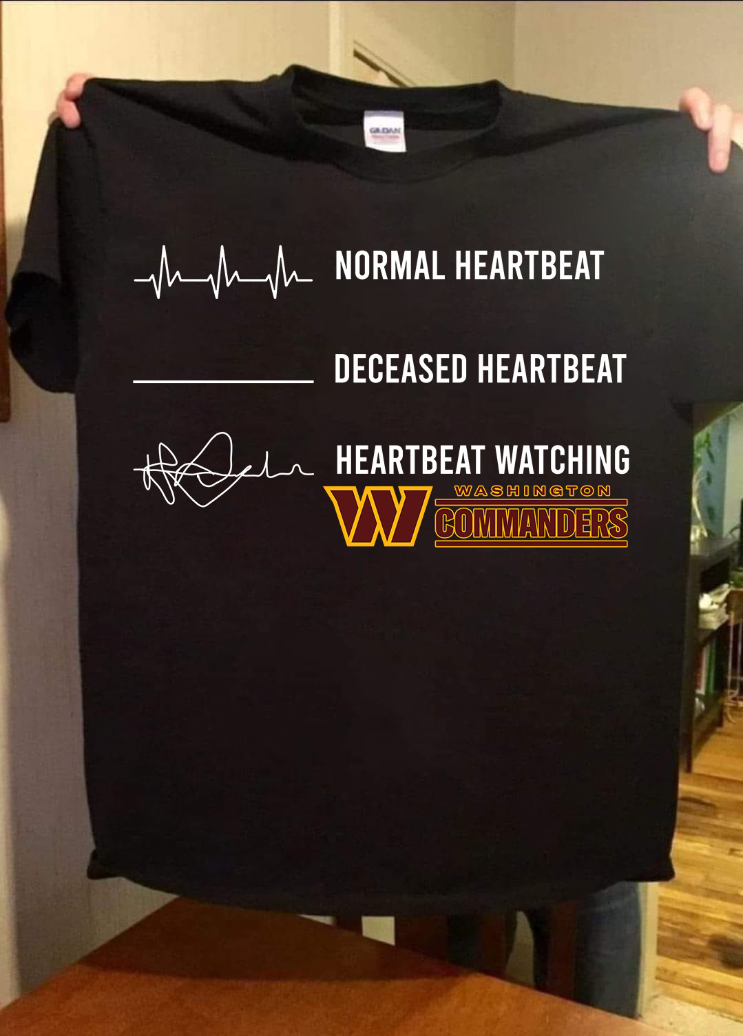 Heartbeat Watching Washington Commanders T-Shirt Gift Ideas For Football Lovers Oregontrailrvpk Shirt