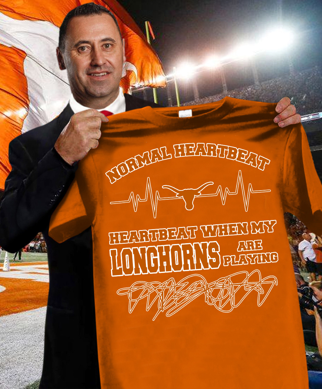 Heartbeat When My Longhorns Are Playing T-Shirt Gift Ideas For Football Lovers Oregontrailrvpk Shirt