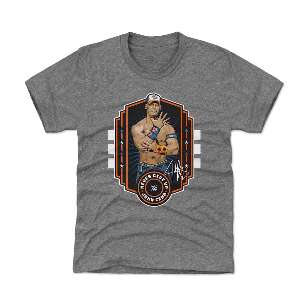 Heather Gray John Cena Never Give Up Emblem T-Shirtpecial Gift For Father Oregontrailrvpk Shirt
