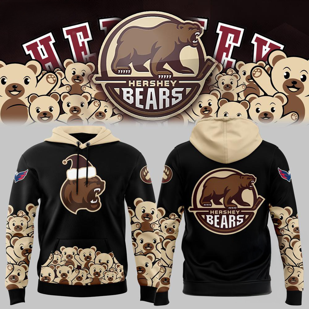 Hershey Bears 2024 NHL Santa Hats Christmas Hoodie Ice Hockey