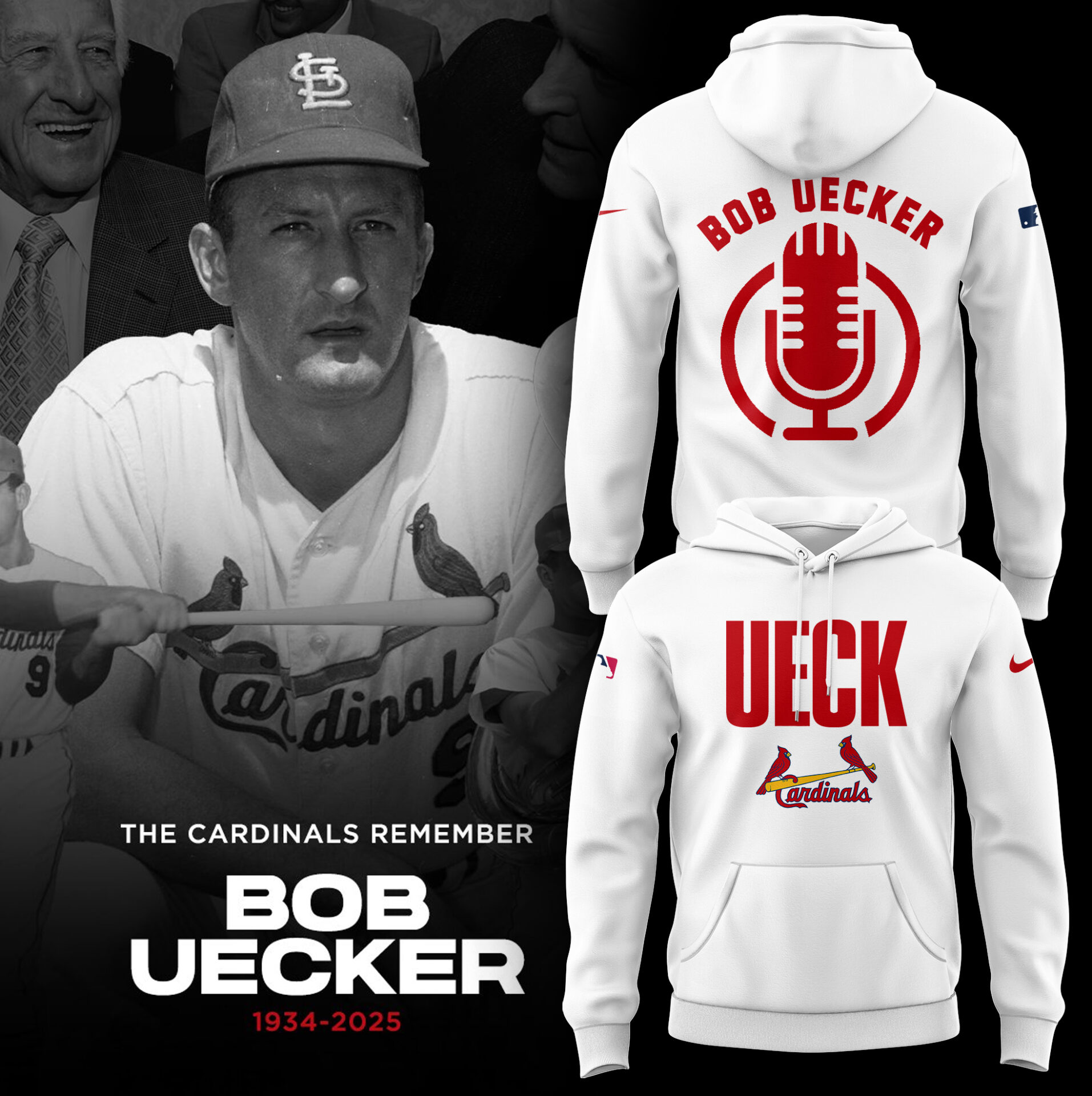 Honoring The Legend Baseball Hall of Famer Bob Uecker Hoodie