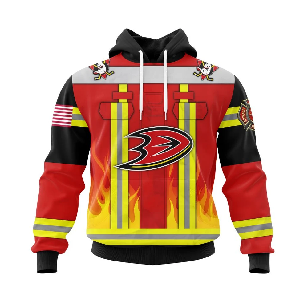 Hoodie Anaheim Ducks Honnor Firefighter Uniform V0622 All Over Print Hoodie Style 22795