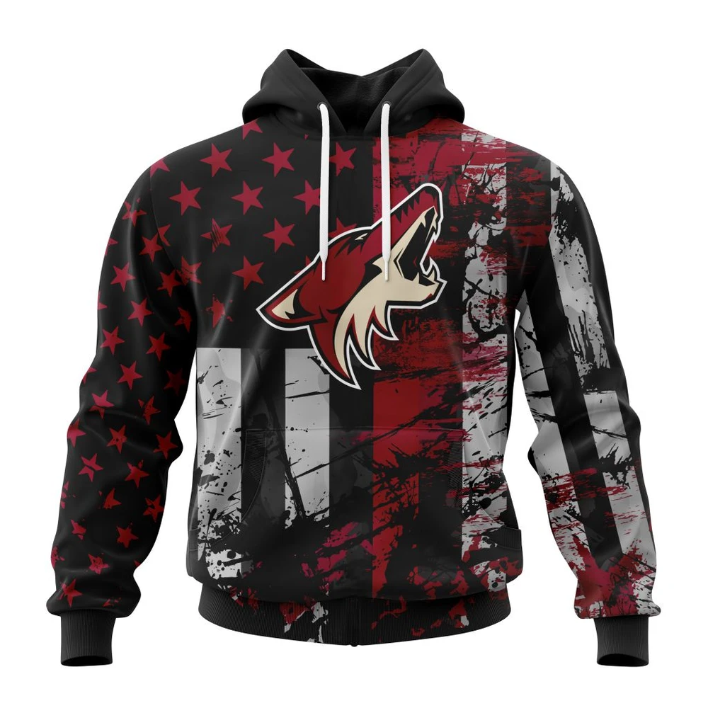 Hoodie Arizona Coyotes Specialized Jersey For America All Over Print Hoodie Style 90482