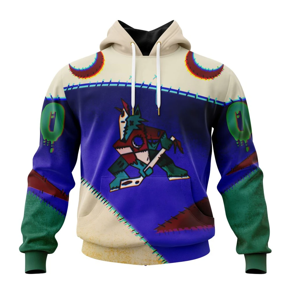 Hoodie Arizona Coyotes Specialized Jersey For Halloween Night All Over Print Hoodie Style 28341
