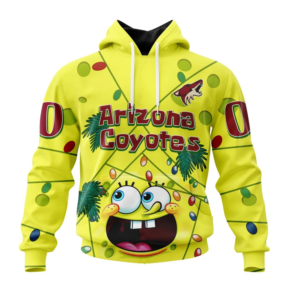 Hoodie Arizona Coyotes Specialized Jersey With Spongebob All Over Print Hoodie Style 69376