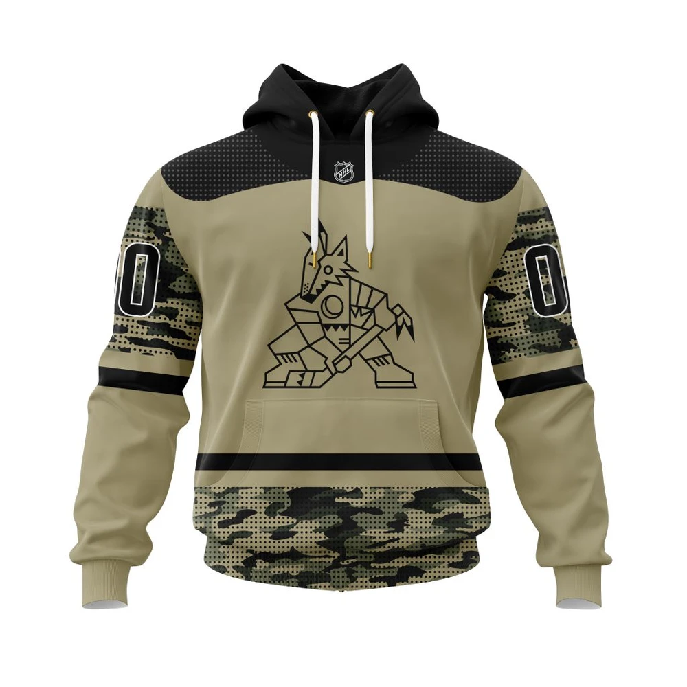 Hoodie Arizona Coyotes Specialized Military Appreciation Night Jersey All Over Print Hoodie Style 95047