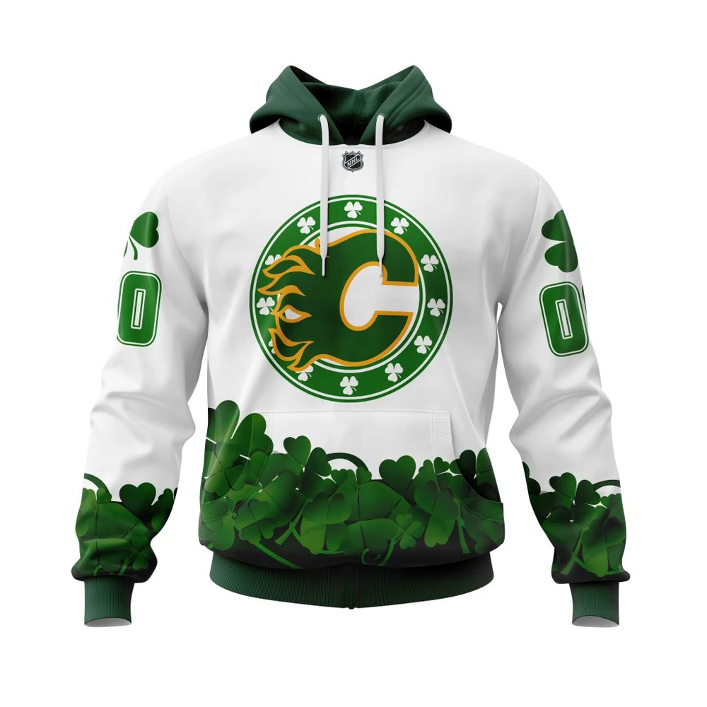 Hoodie Calgary Flames Happy St.Patrick Days Jersey All Over Print Hoodie Style 87629