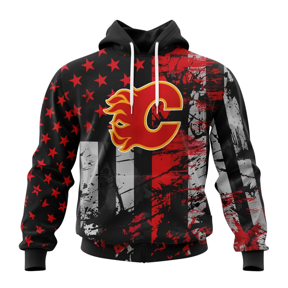 Hoodie Calgary Flames Specialized Jersey For America All Over Print Hoodie Style 13296