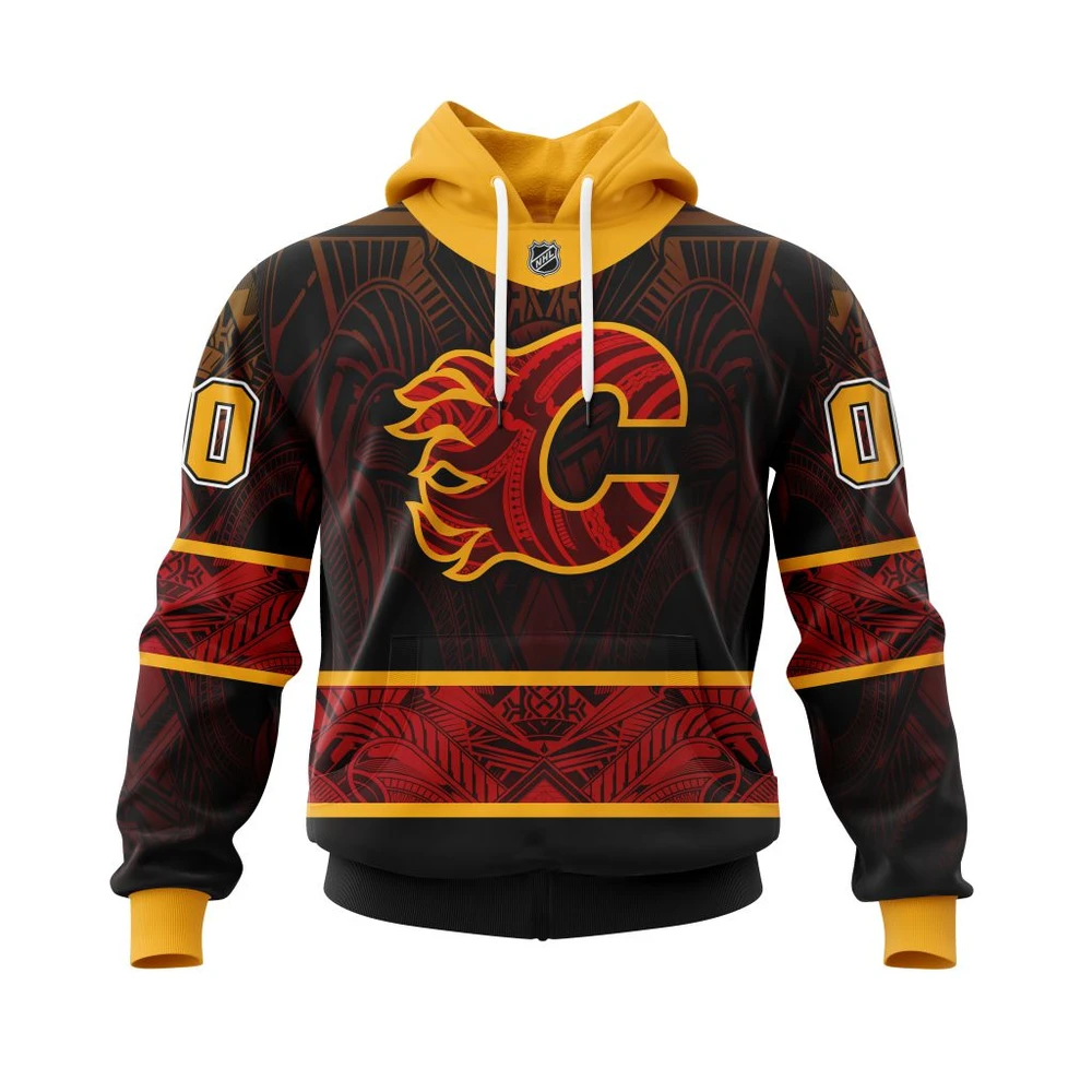 Hoodie Calgary Flames Specialized Native With Samoa Culture All Over Print Hoodie Style 23692