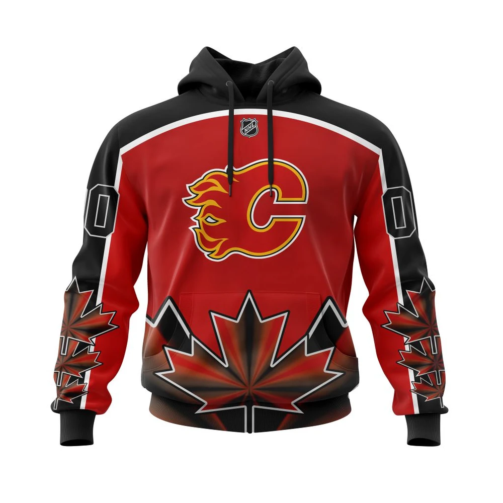 Hoodie Calgary Flames With Beloved Canada Maple Leafs All Over Print Hoodie Style 43563