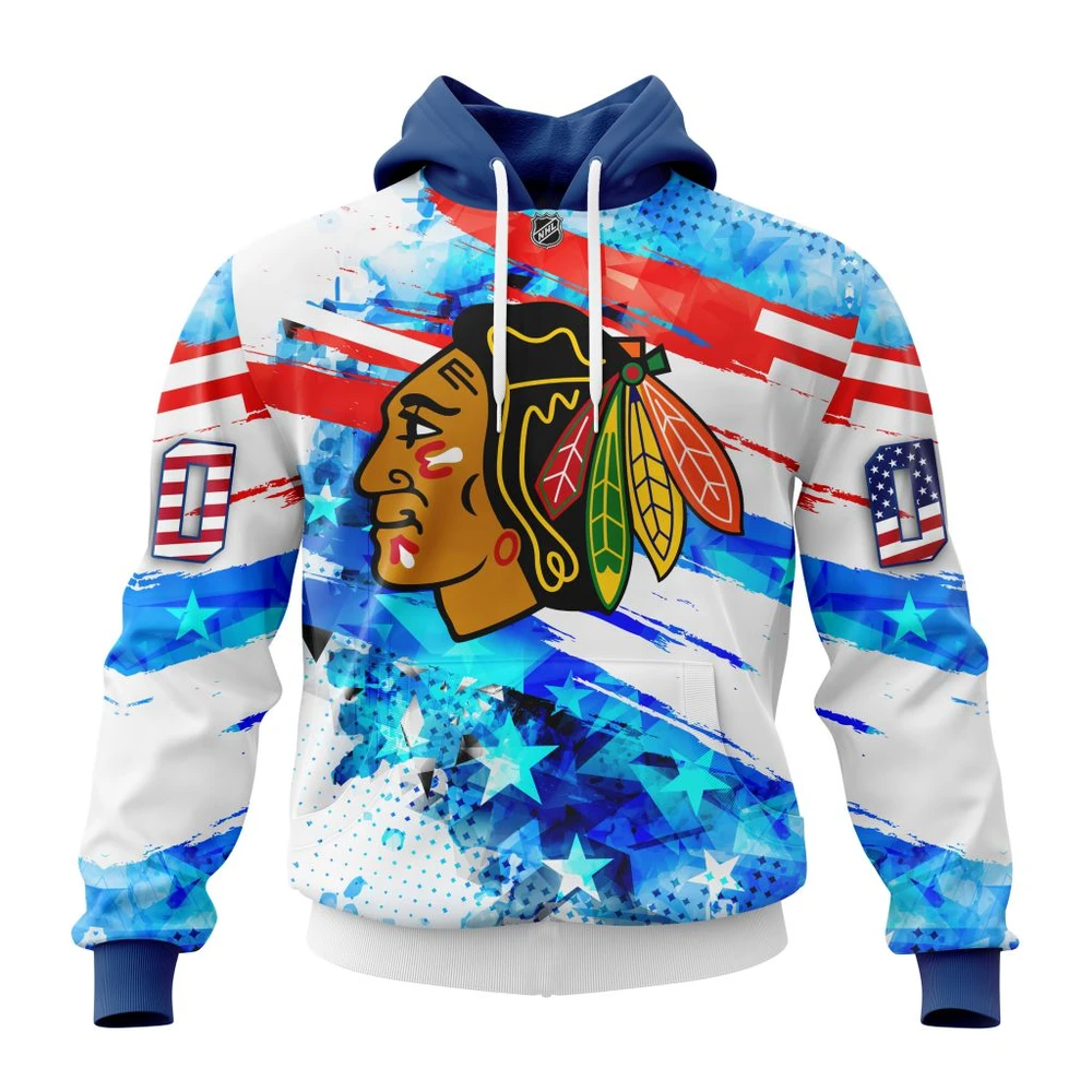 Hoodie Chicago Blackhawks Special Concept For Independence Day All Over Print Hoodie Style 31621