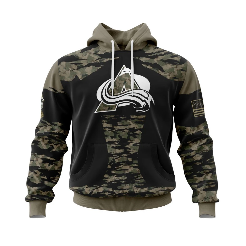 Hoodie Colorado Avalanche Honors Veterans And Military Members All Over Print Hoodie Style 65046