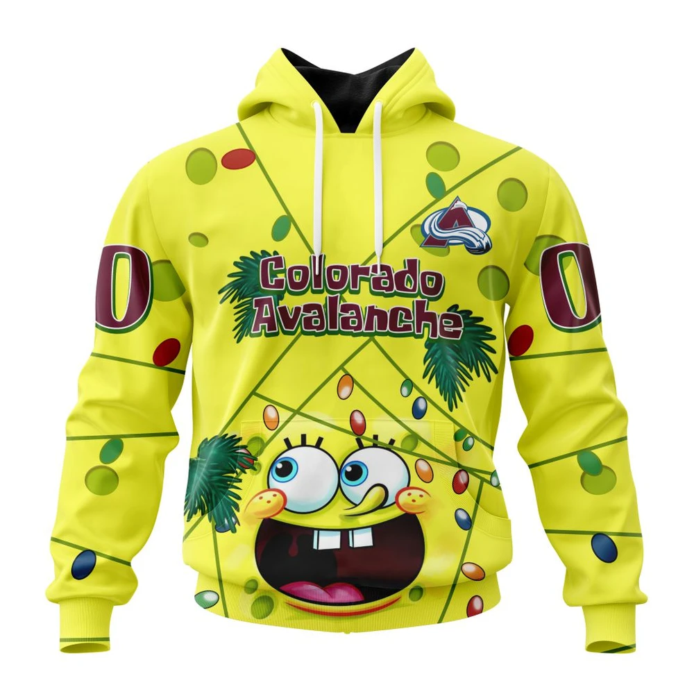 Hoodie Colorado Avalanche Specialized Jersey With Spongebob All Over Print Hoodie Style 53822