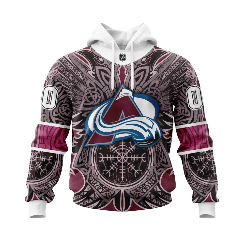 Hoodie Colorado Avalanche Specialized Norse Viking Symbols All Over Print Hoodie Style 26542