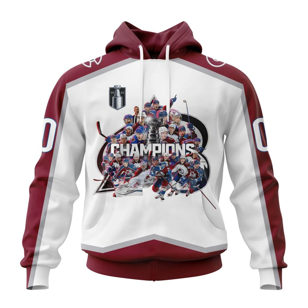 Hoodie Colorado Avalanche Stanley Cup Champions Away All Over Print Hoodie Style 86716