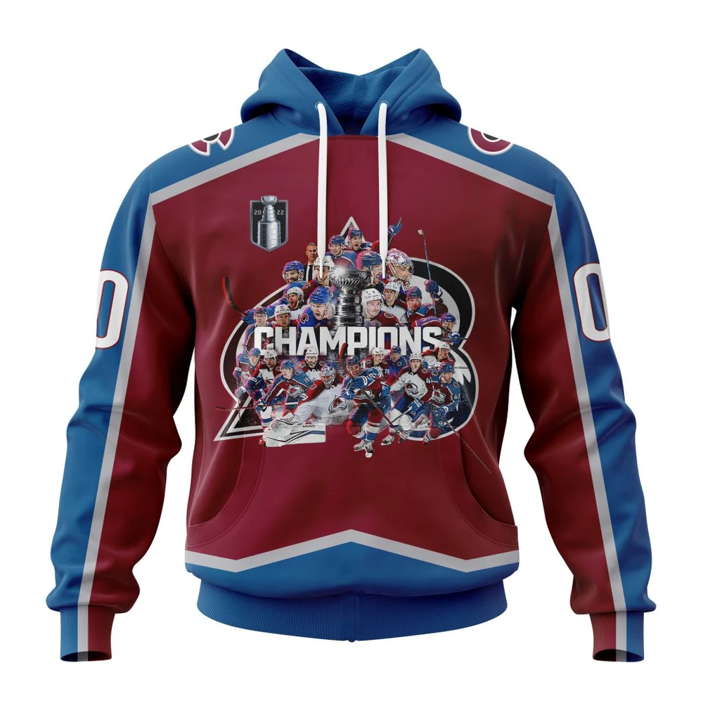 Hoodie Colorado Avalanche Stanley Cup Champions Home All Over Print Hoodie Style 96853