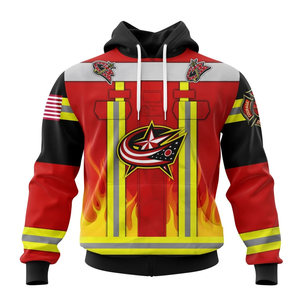 Hoodie Columbus Blue Jackets Honnor Firefighter Uniform V0622 All Over Print Hoodie Style 54917