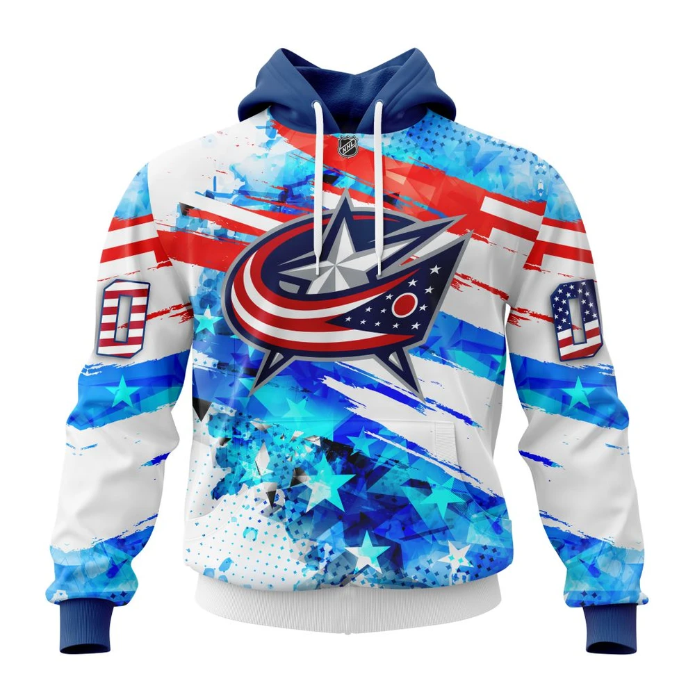 Hoodie Columbus Blue Jackets Special Concept For Independence Day All Over Print Hoodie Style 41968