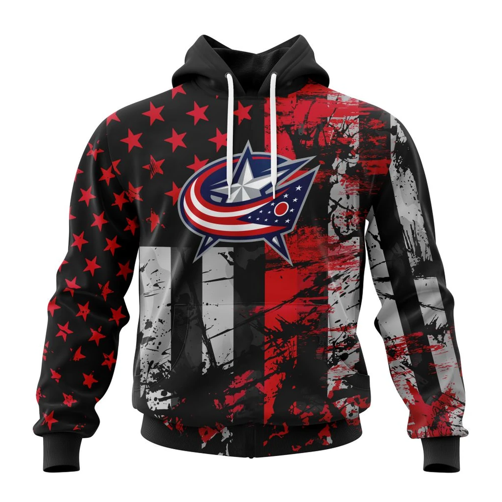 Hoodie Columbus Blue Jackets Specialized Jersey For America All Over Print Hoodie Style 33404