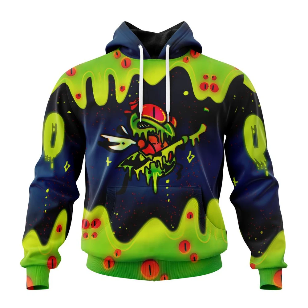 Hoodie Columbus Blue Jackets Specialized Jersey For Halloween Night All Over Print Hoodie Style 66934