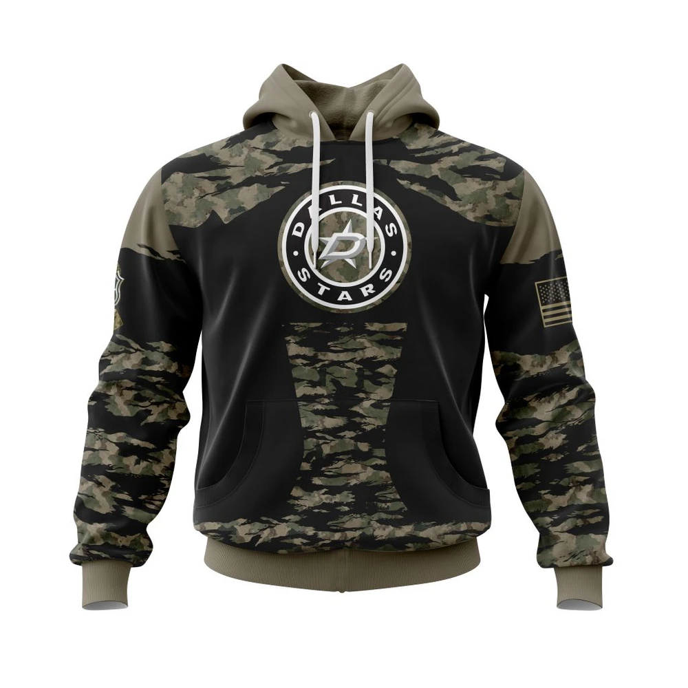 Hoodie Dallas Stars Honors Veterans And Military Members Kits All Over Print Hoodie Style 22373